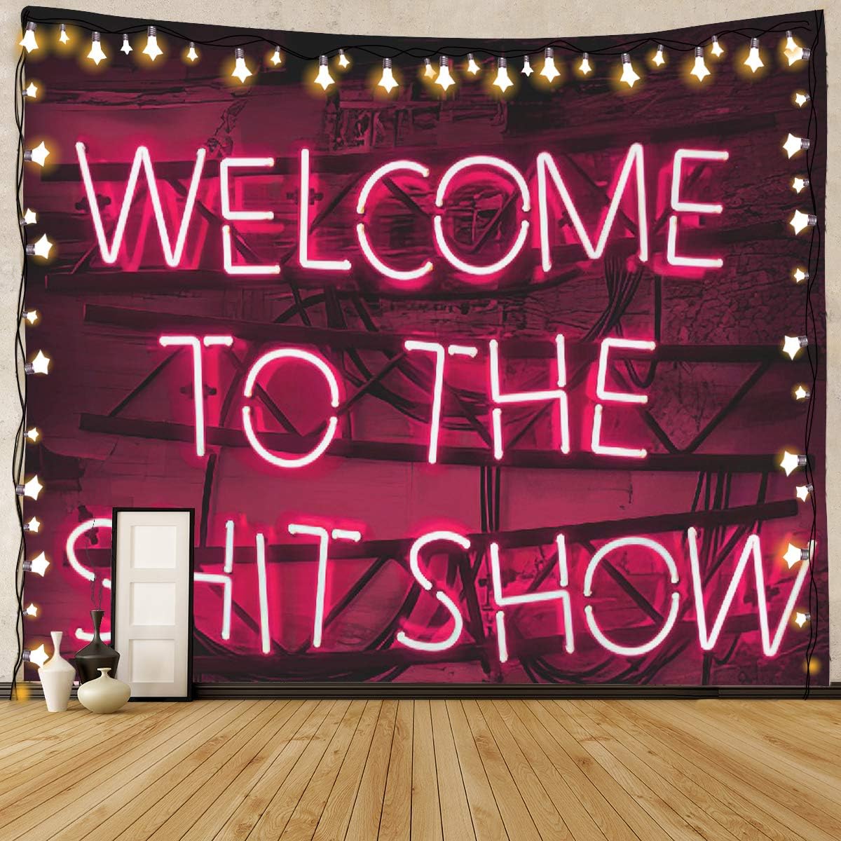 Pensii Welcome to The Shitshow Tapestry Wall Hanging Boutique Funny Tapestry Vintage Tapestry Home Decorations for Living Room Bedroom Dorm Decor
