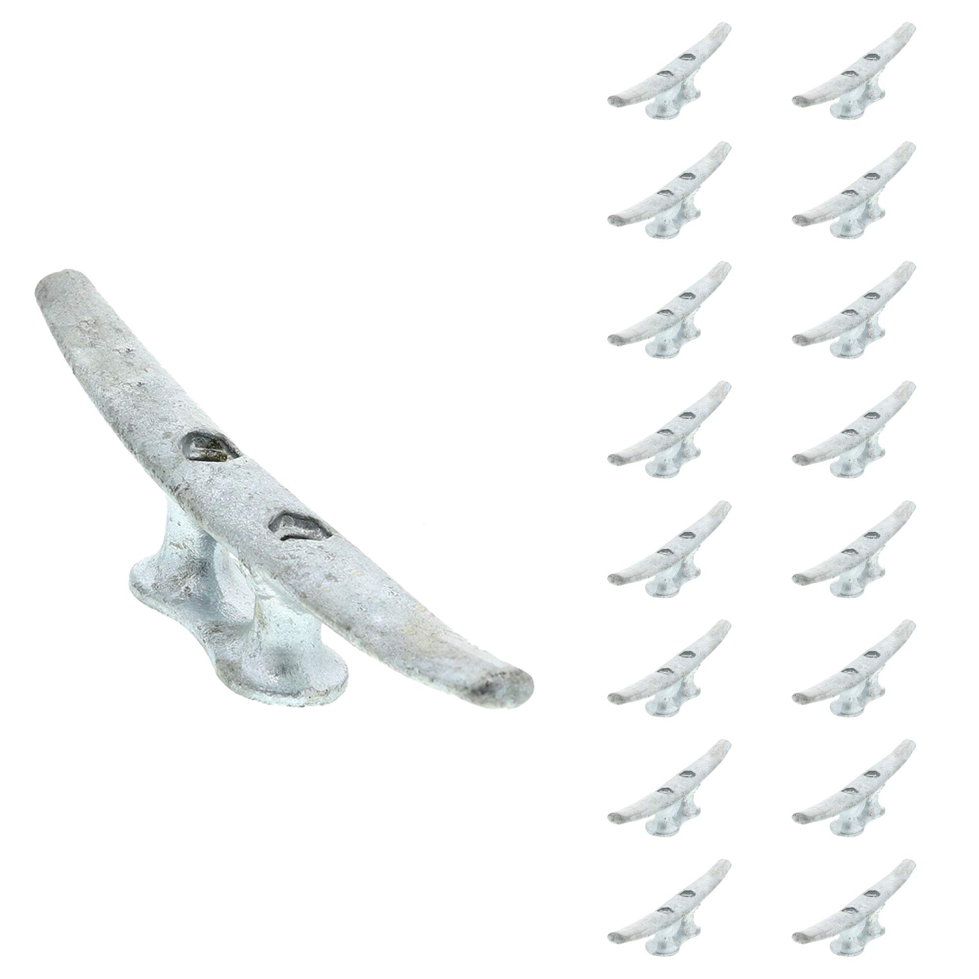 8" Dock Cleat | Weatherproof Galvanized Cast Iron 8 Inch Boat Cleat Tie Downs for Marine Pier or Decorative Nautical Maritime Décor | 4, 8, or 16 Pack