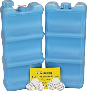 Hidden Alcohol Flask By Smuggle Mug | Ice Box Can Cooler Design | Disguised Container for Liquor | Concealed Bottle to Hide Booze | Cruise Containers for Travel 2 Pack