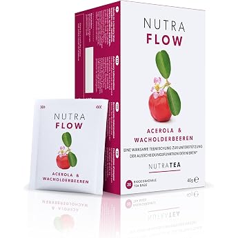 Nutra Tea NUTRAFLOW Kidney and Bladder Tea to Support Cystitis Contributes to Kidney Excretory Function 20 Reusable Tea Bags Herbal Tea with Cranberry & Acerola