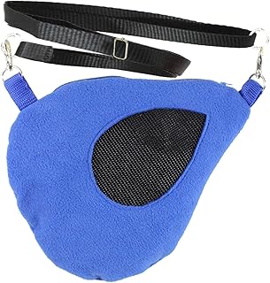 Exotic Nutrition Teardrop Carry Pouch (Blue) - Small Animal Fleece Bonding Pouch - for Sugar Gliders, Hamsters, Gerbils, Mice, Degus, Squirrels & Other Small Pets