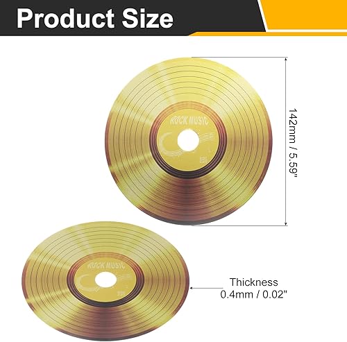 Miniatura 2 de uxcell 20 discos de vinilo decorativos de 5.5 pulgadas, 16 diseños, cubierta de álbum de CD falsos para fiestas de rock and roll, comedor,