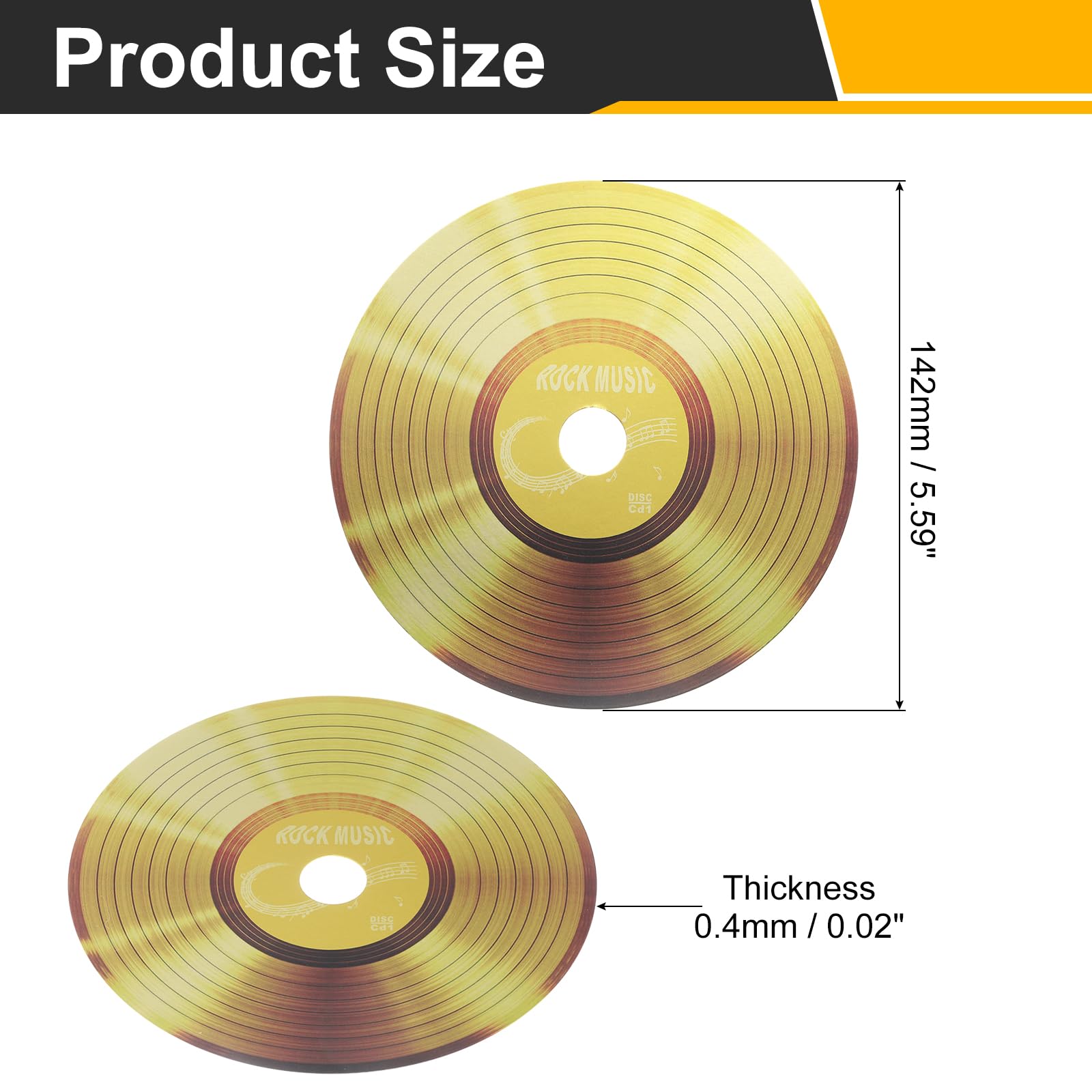 sourcing map 20 Pcs Vinyl Records Decor, 5.5 Inch Blank Vinyl