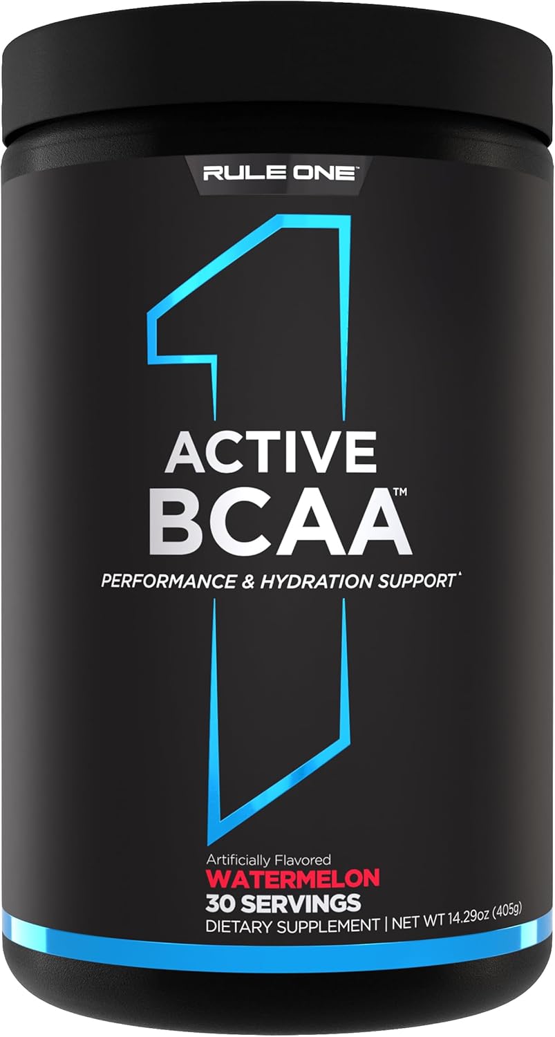Rule 1 Active BCAA – Performance, Hydration, and Recovery Support with 5g BCAAs + Electrolytes, L-Glutamine, and Citrulline (30 Servings, Watermelon)