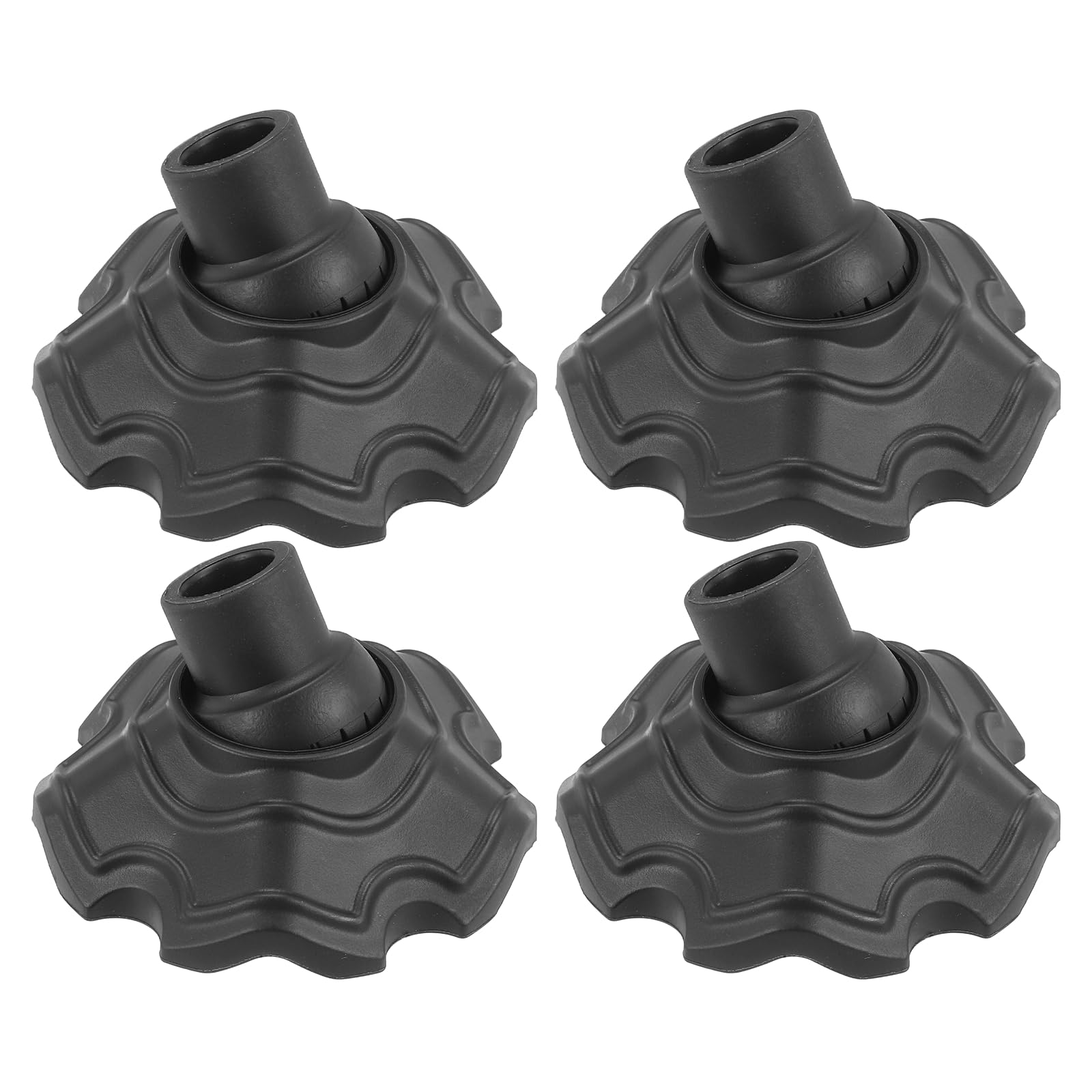 sourcing map 4Pcs Camping Chair Feet, Plastic Furniture Leg Covers for 0.59 Inch Legs, Anti-Sinking Frog Feet for Outdoor Moon Chair Folding Camping Accessories, Black