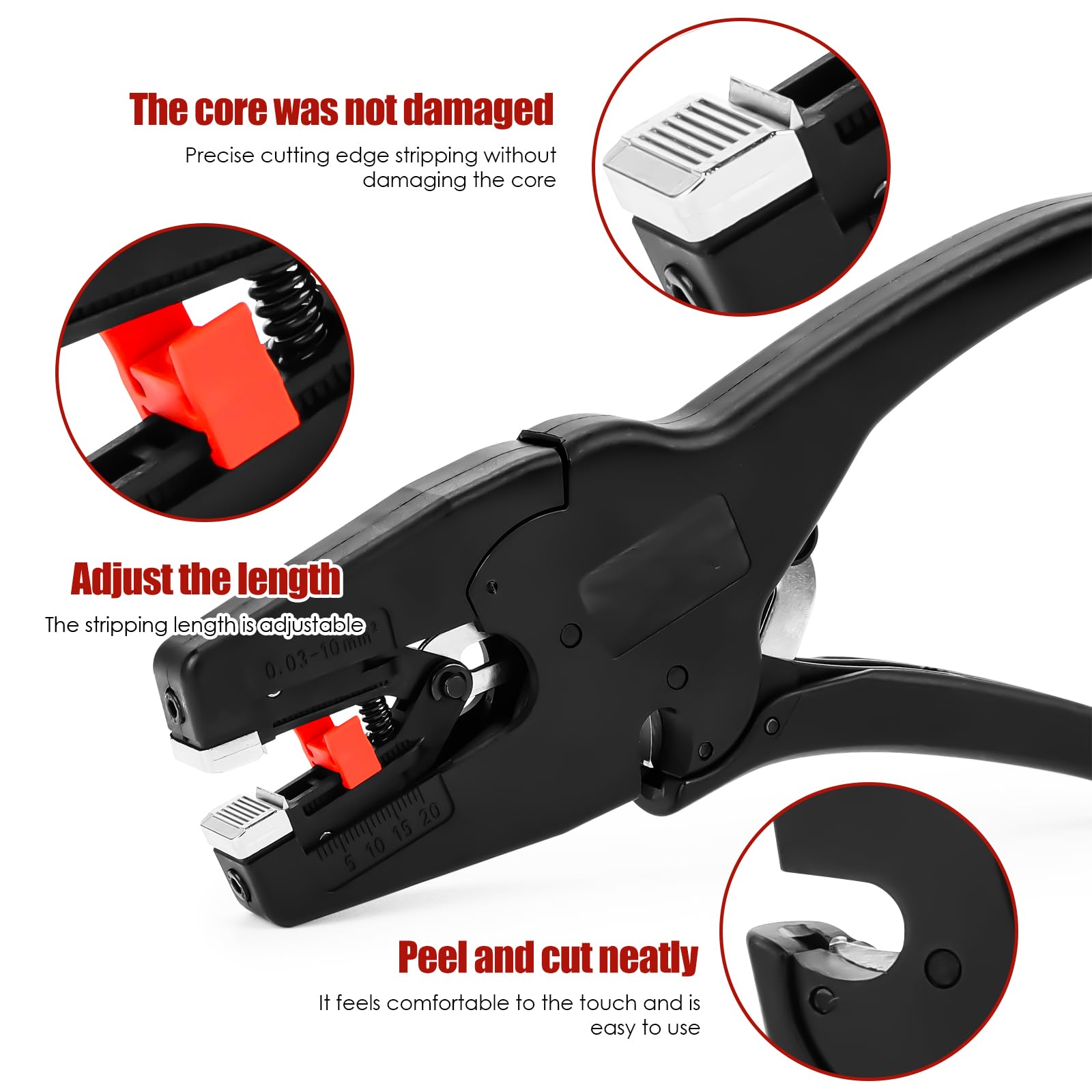 Yooyan Wire Stripper, Multifunctional Cable Cutter, 2-in-1 Hand Tool, Self-Adjusting Cable Stripper with Built-in Cutter - Image 3