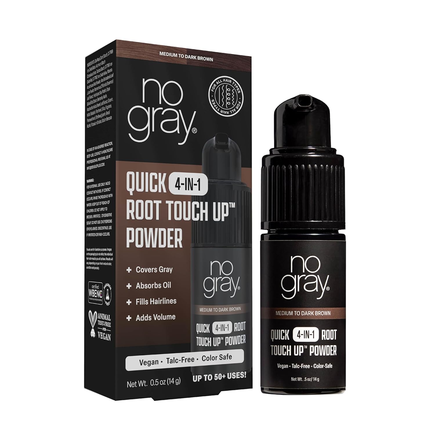 No Gray Quick Root Touch Up Powder - Medium to Dark Brown