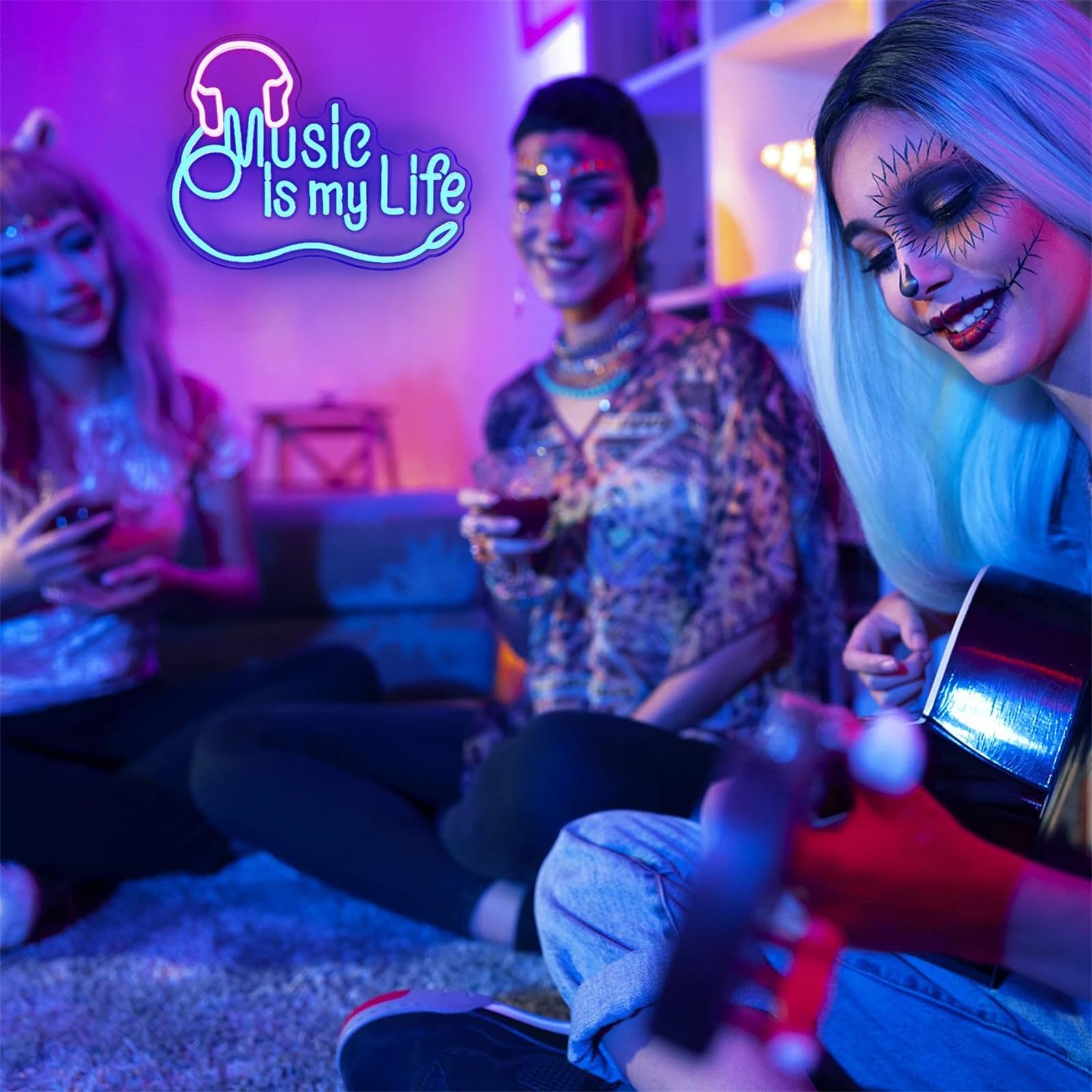 muzyka to moje życie neon led słuchawki neony znaki sypialnia pokój dziecięcy studio muzyczne klub impreza muzyczna muzyka na żywo nocny wystrój usb zasilany neonem