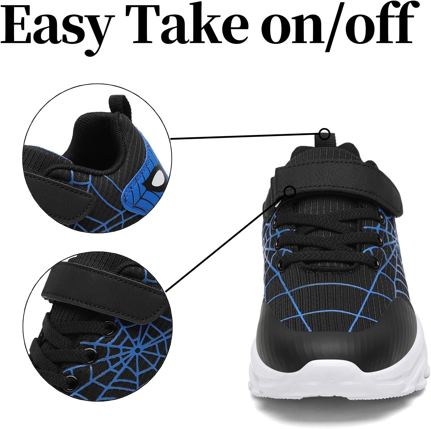 Nihaoya Kids Athletic Shoes Breathable Lightweight Sneakers for Boys & Girls Non-Slip Running Tennis Shoes with Web Pattern Design & Flexible Sole