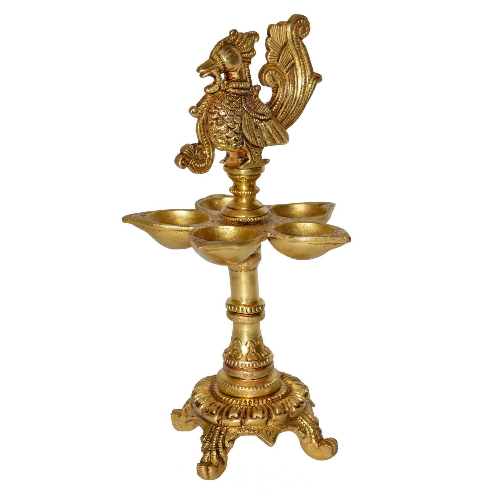 Lampe à huile sur pied en laiton pour centre de table rétro