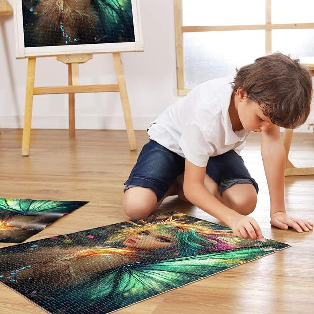 Foto 4 de 6 de Puzzles de 1000 Piezas para Adolescentes Hada con alas Verdes Entrena tu Cerebro y Tus Manos Regalos…