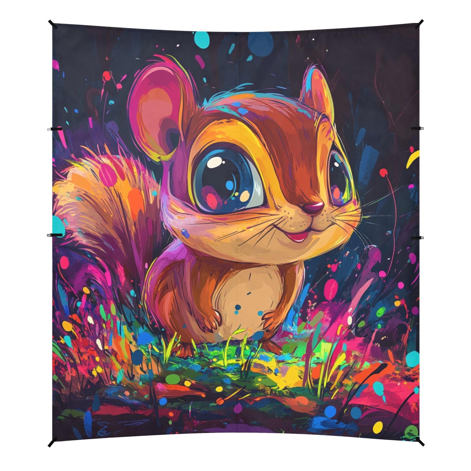 Cute Chipmunk1 Beach Tent & Canopy UPF50 Waterproof Large Sun Shade with Sturdy Poles, Sandbags and Shovel for Camping, Picnics, Backyard