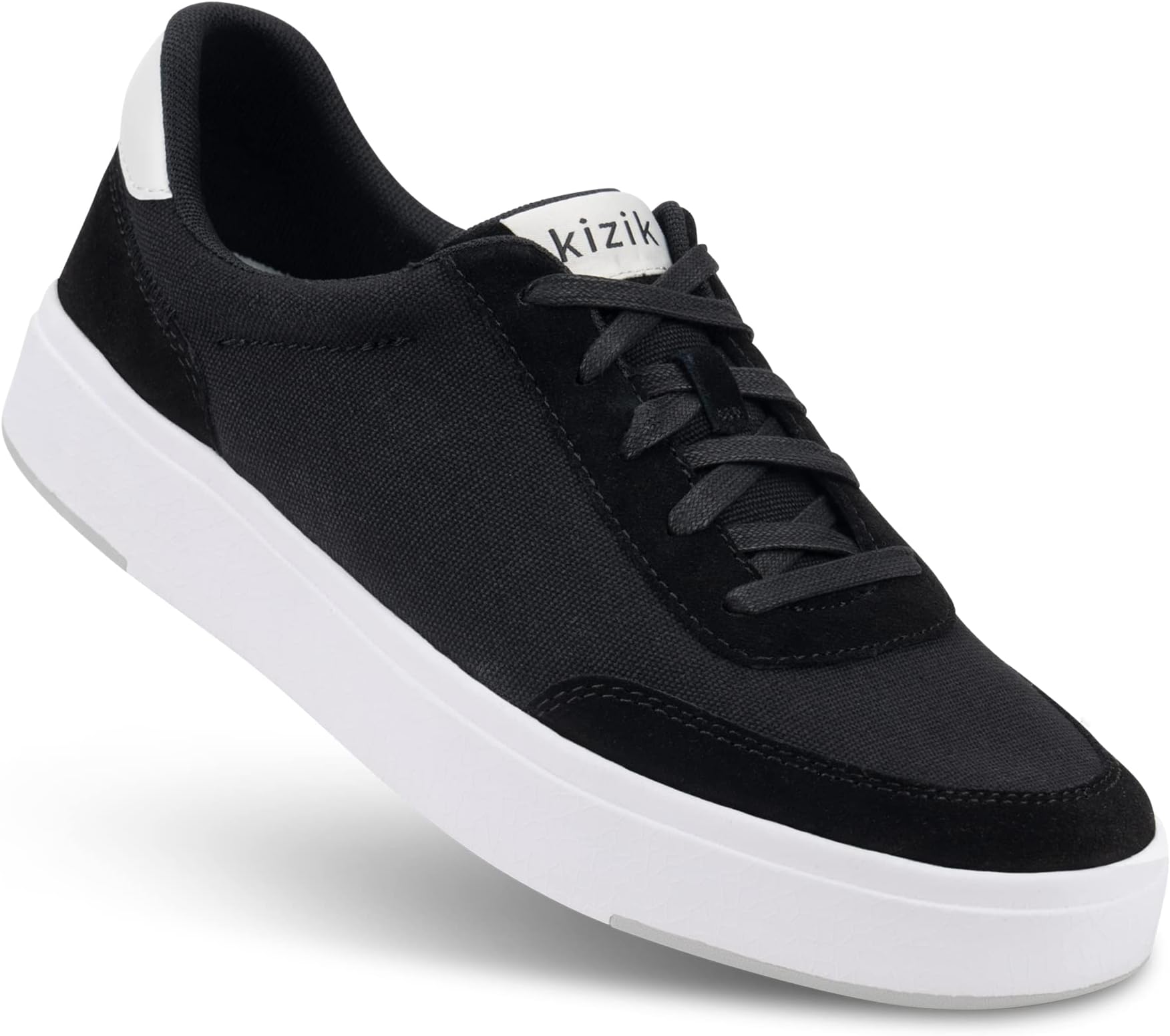 Kizik Slip On Sneakers: Prague - Court Style, 4-Way Stretch Canvas with Suede Details, Casual Shoes for Women & Men, Hands Free Convenience, Wide Toe Box Available