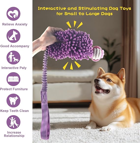 wodoca Dog Tug Toys for Aggressive Chewers, Interactive Dog Rope Toy, Tug of War Toys, Puppy Chew Toys Rope with Strong Squeak, Knots Cotton for Teeth Cleaning, Training Medium, Large Dogs