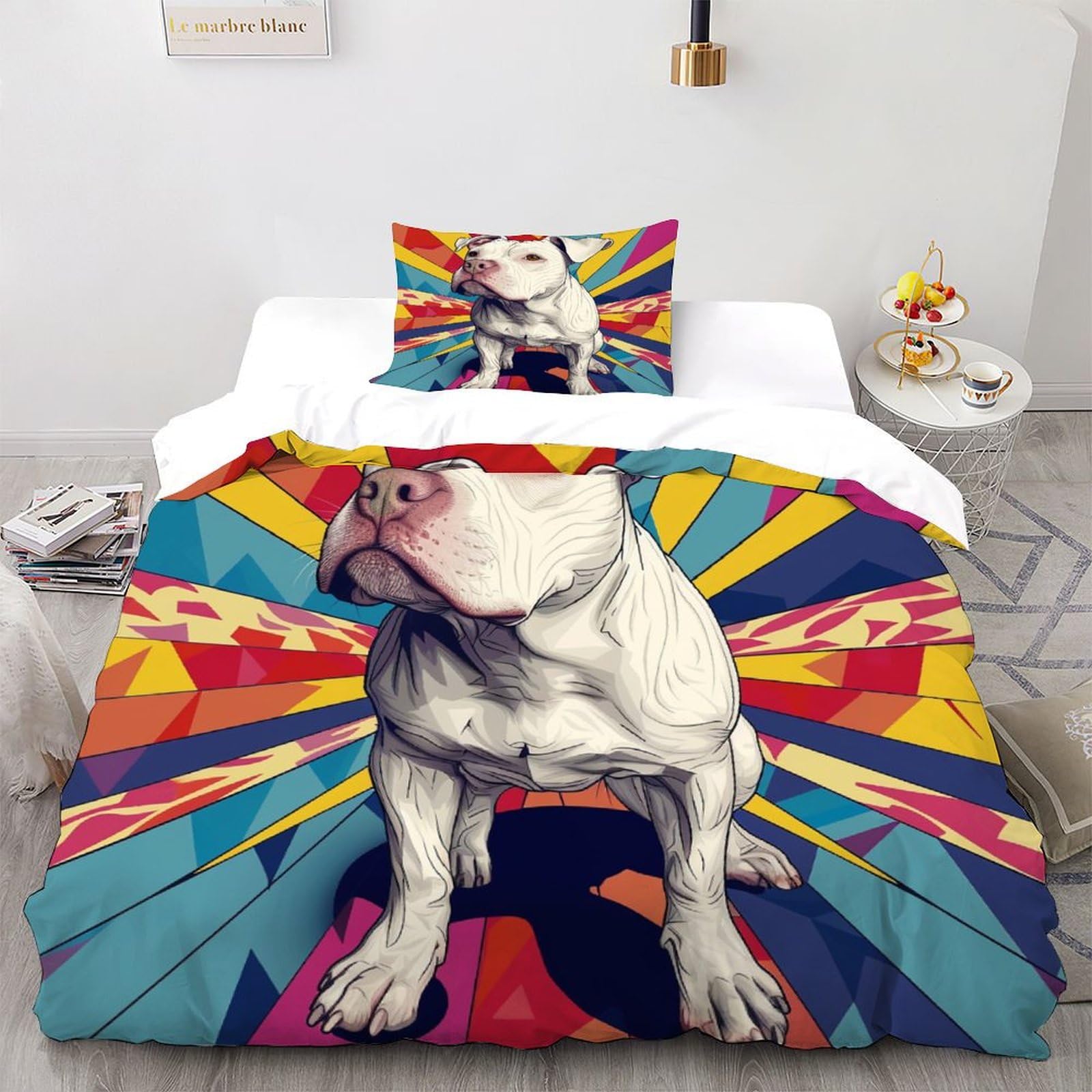 Housse de couette Pit Bull pour chambre enfant et adulte lit 1 place