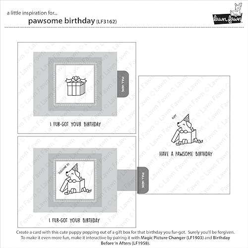 Miniatura 3 de Lawn Fawn - Pawsome Birthday - Sellos y troqueles - Paquete de 2 artículos