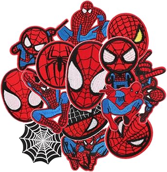 14 Pieces Iron on Patches for Clothing, Embroidered Applique Patches Fabric Repair Patch Cute Cartoon Anime Patches for Kids Adult Clothes Jeans Jackets Hats Shoes Backpacks