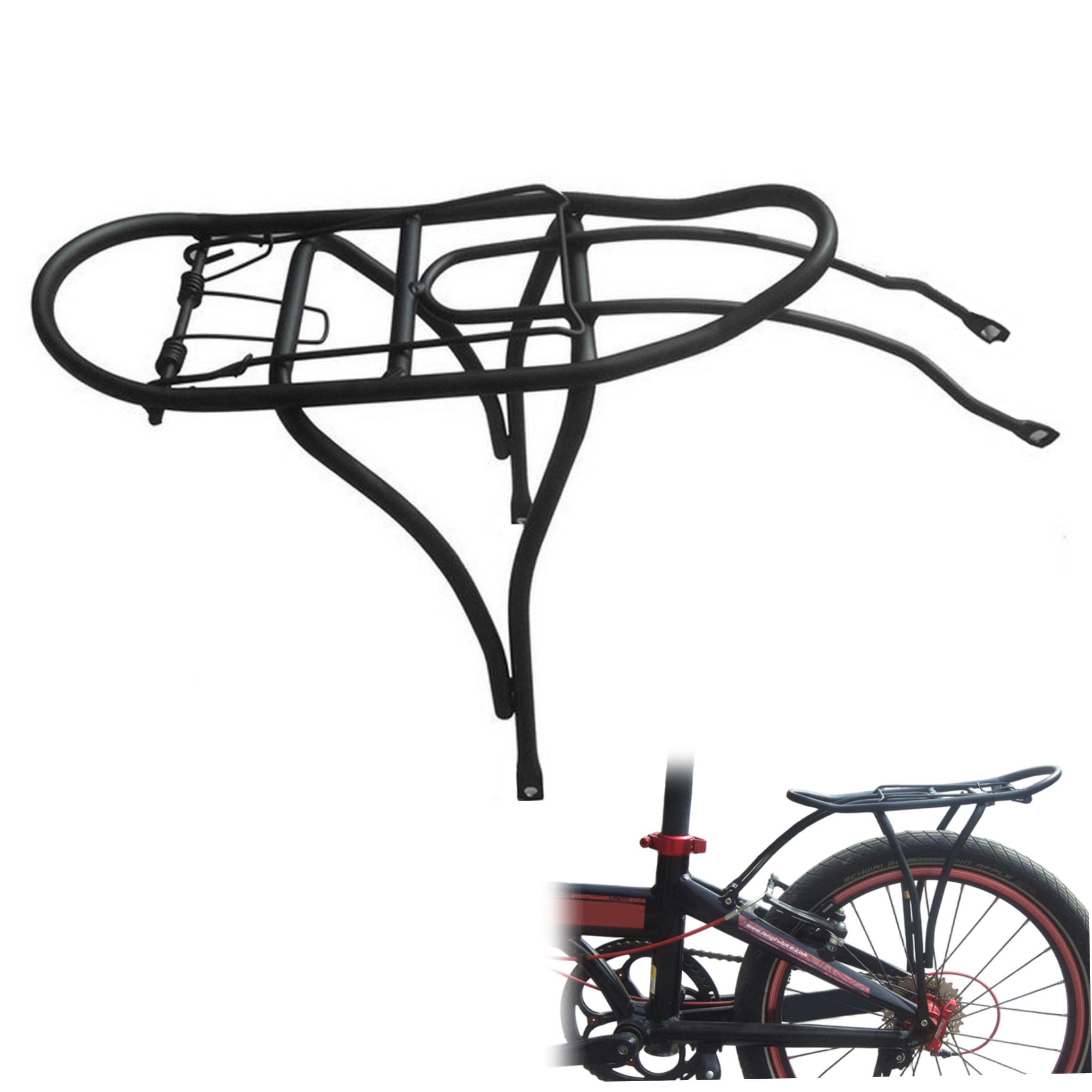 Portapacchi posteriore per bici pieghevole nero da 20 pollici per Kbc083 AAA083, portapacchi per bicicletta, portabiciclette posteriore