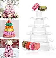 Vista 1 de Soporte de exhibición de macarrones de 6 niveles, soporte redondo transparente para cupcakes, soporte de torre de postres y pastelería
