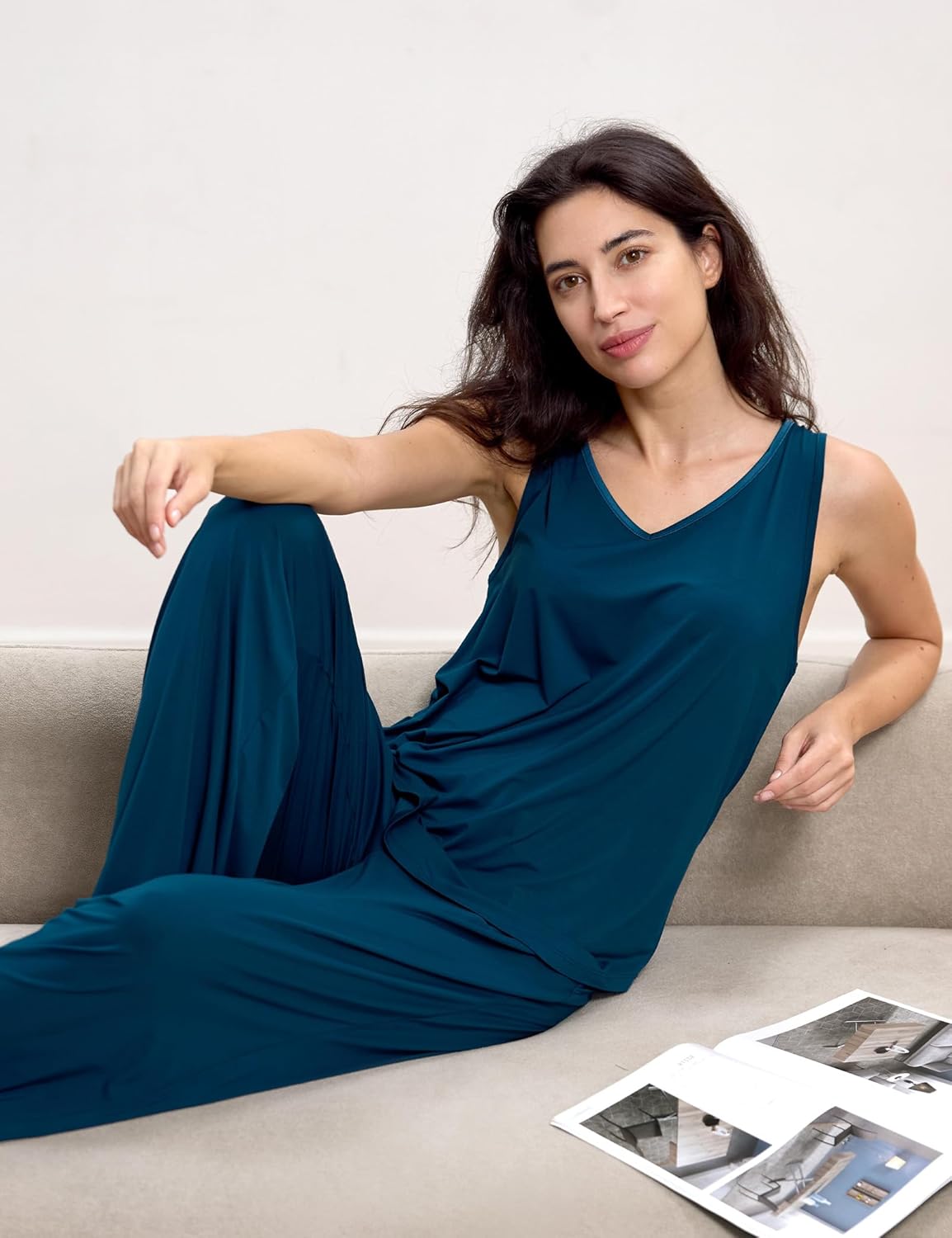 GYS Womens Pajama Set Bamboo Viscose Tank Top and Pants Soft 2 Piece Sleep Sets - Image 5