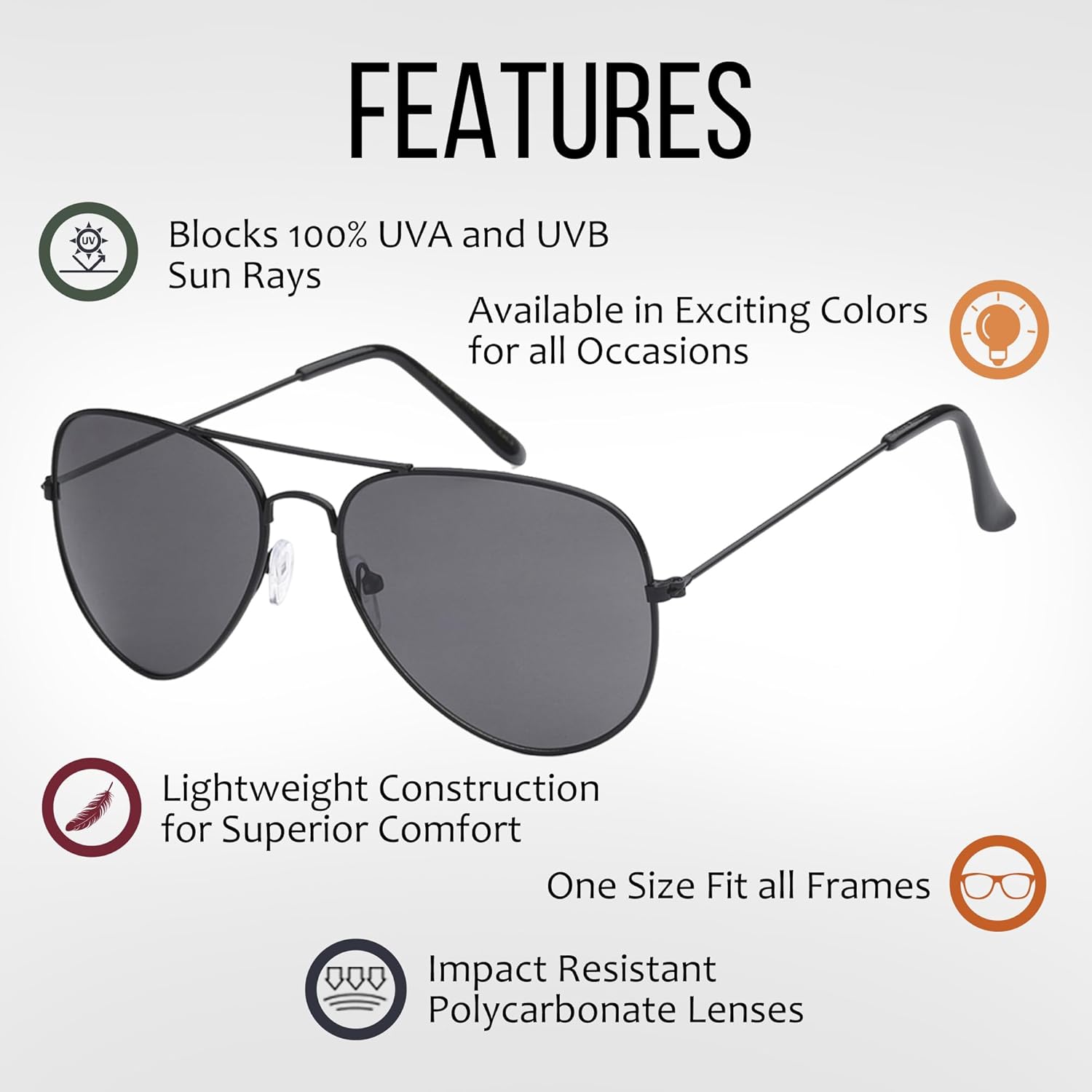 Aviator Sunglasses for Men & Women - 100% UV Protection Classic Pilot Aviator for Mens - Sunglasses Pack of 4 - Image 3