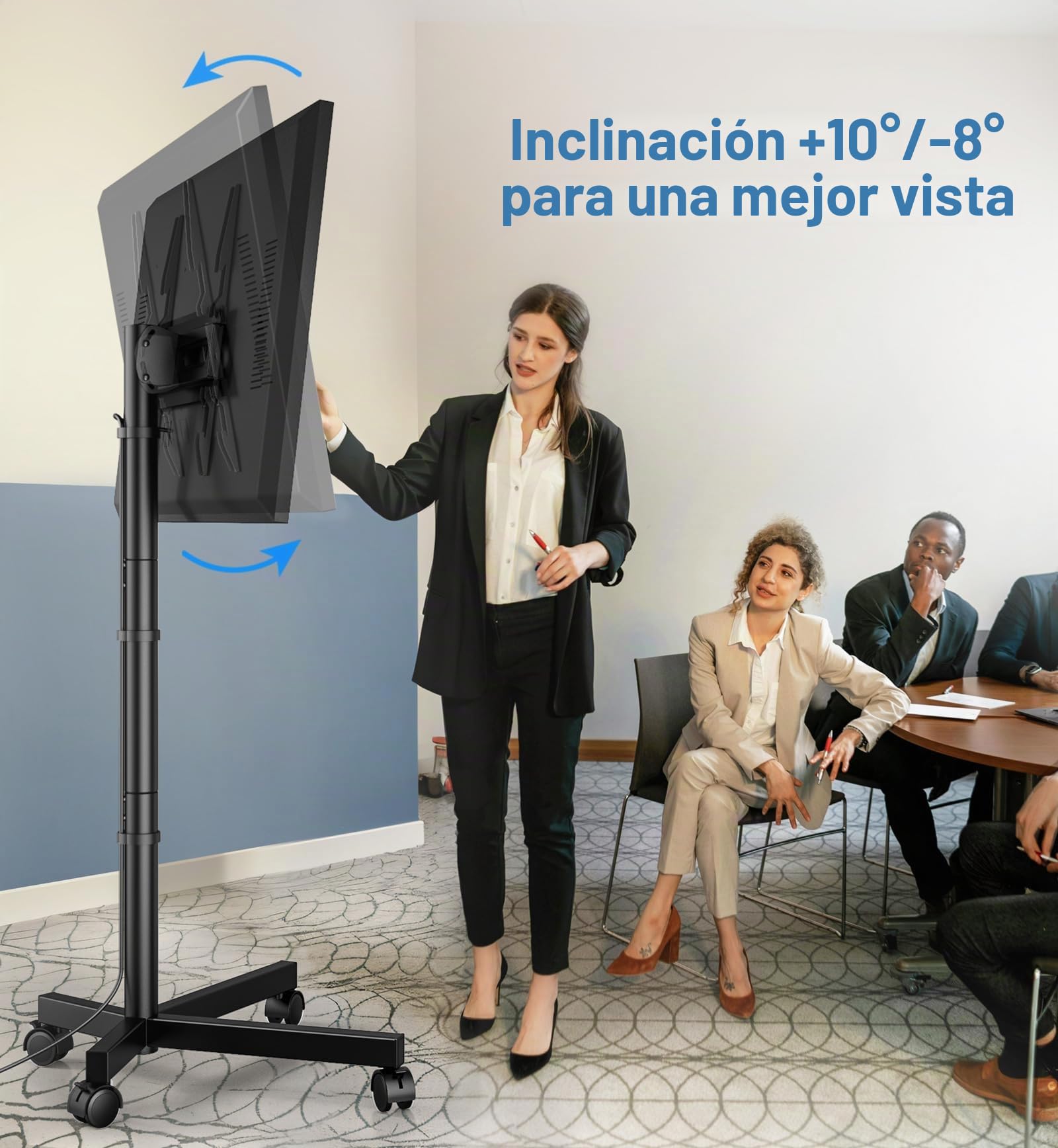 Soporte TV Ruedas para Television de 27 a 60 Pulgadas - Soporte TV Pie Móvil Altura Ajustable | MAX Vesa 400x400mm 40 KG
