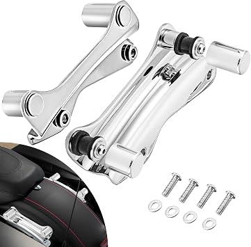 Wsays 4 Point Docking Hardware Kit and 4 PCS Chrome Covers Fit for Harley