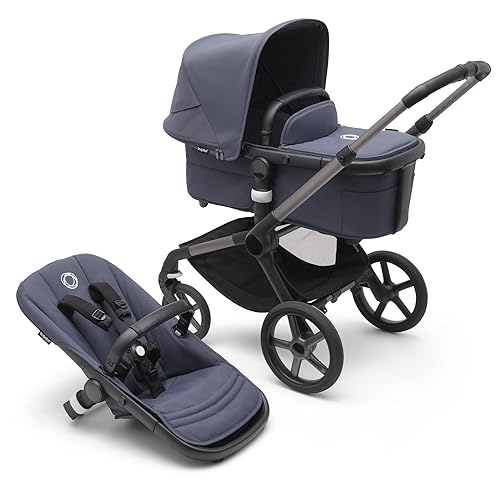 Bugaboo Fox 5 - Cochecito todo terreno, cochecito de bebé 2 en 1 con suspensión completa, fácil de plegar, moisés espacioso, asiento extensible para