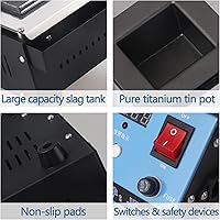 Vista 5 de Olla de soldadura de titanio sin plomo para soldar doble capacidad de visualización digital 5.1 lbs 500W 30~1,112.0 °F