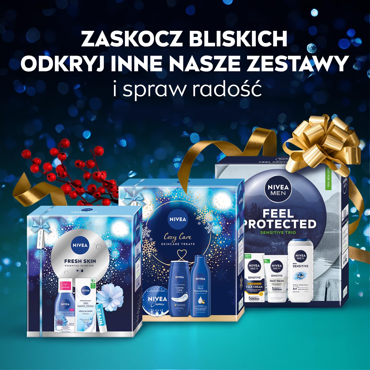 NIVEA Q10 Elegance Świąteczny prezent - Zestaw kosmetyków dla kobiet do twarzy: serum i krem Q10 + kosmetyczka GRATIS