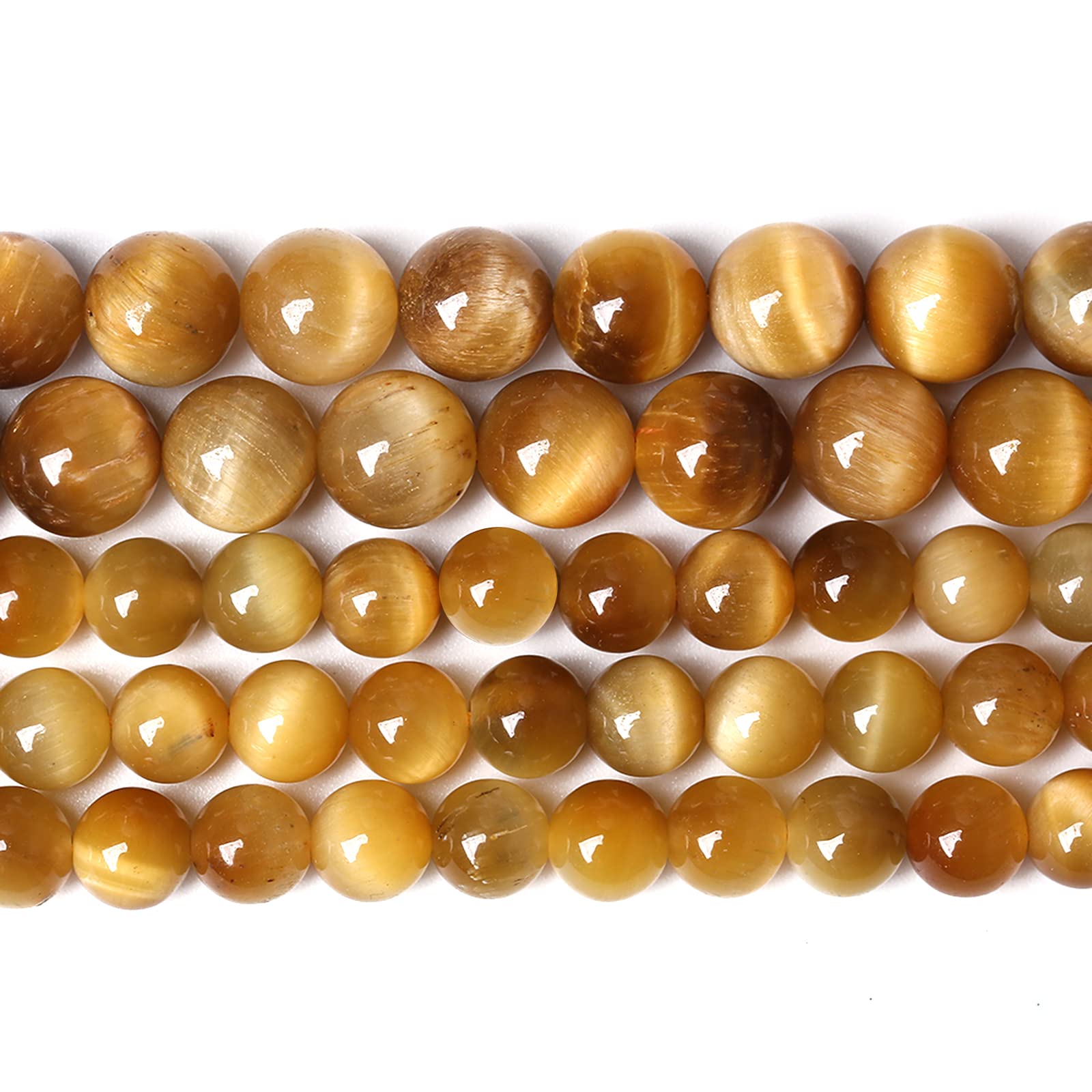 Lote de 180 perlas redondas de ojo de tigre natural AAA de 4 mm, para hacer joyas, pulseras, collares y pendientes, 2 hebras de 81 cm