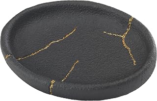 Nicole Miller - Soap Dish, Resin Countertop Accessories, Dorm Room Essentials (Sydney Collection, Black/Gold)