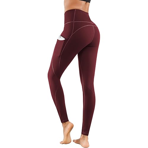 Lingswallow High Waist Yoga Pants - Yoga Pants with Pockets Tummy Control, 4 Ways Stretch Workout Running Yoga Leggings