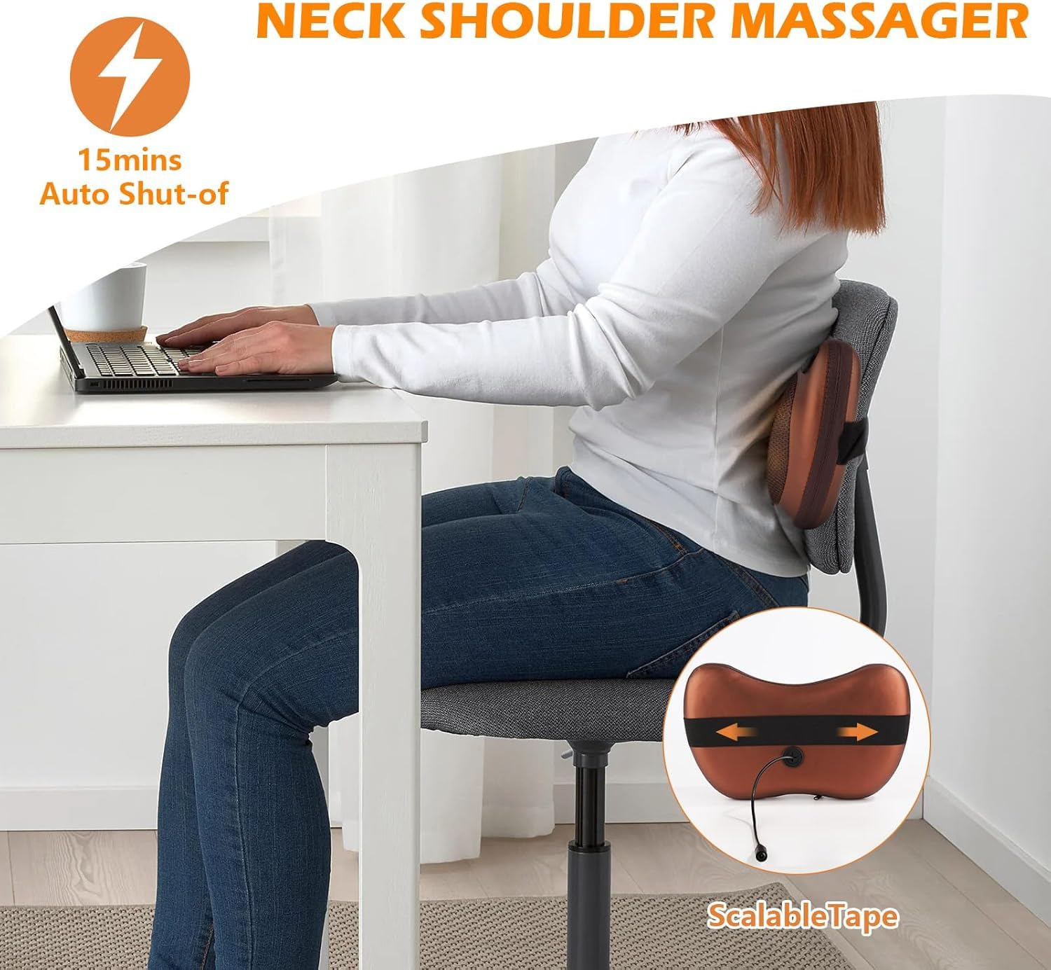DEVU Enterprise Shiatsu Back & Neck Massager with Heat | Deep Tissue Electric Massage Pillow for Pain Relief – Home, Car & Office Use - Image 5 thumbnail