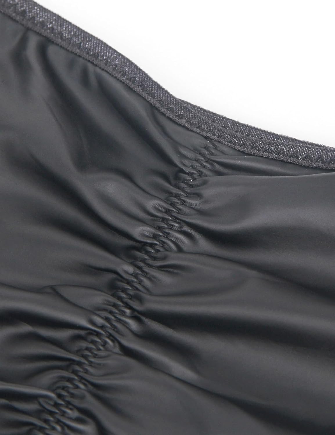 ohyeah PU Leather Hipster Bikini Panties Low Rise Cheeky Underwear for Women Ladies Underwear Panties Ruched Back Tanga Panty