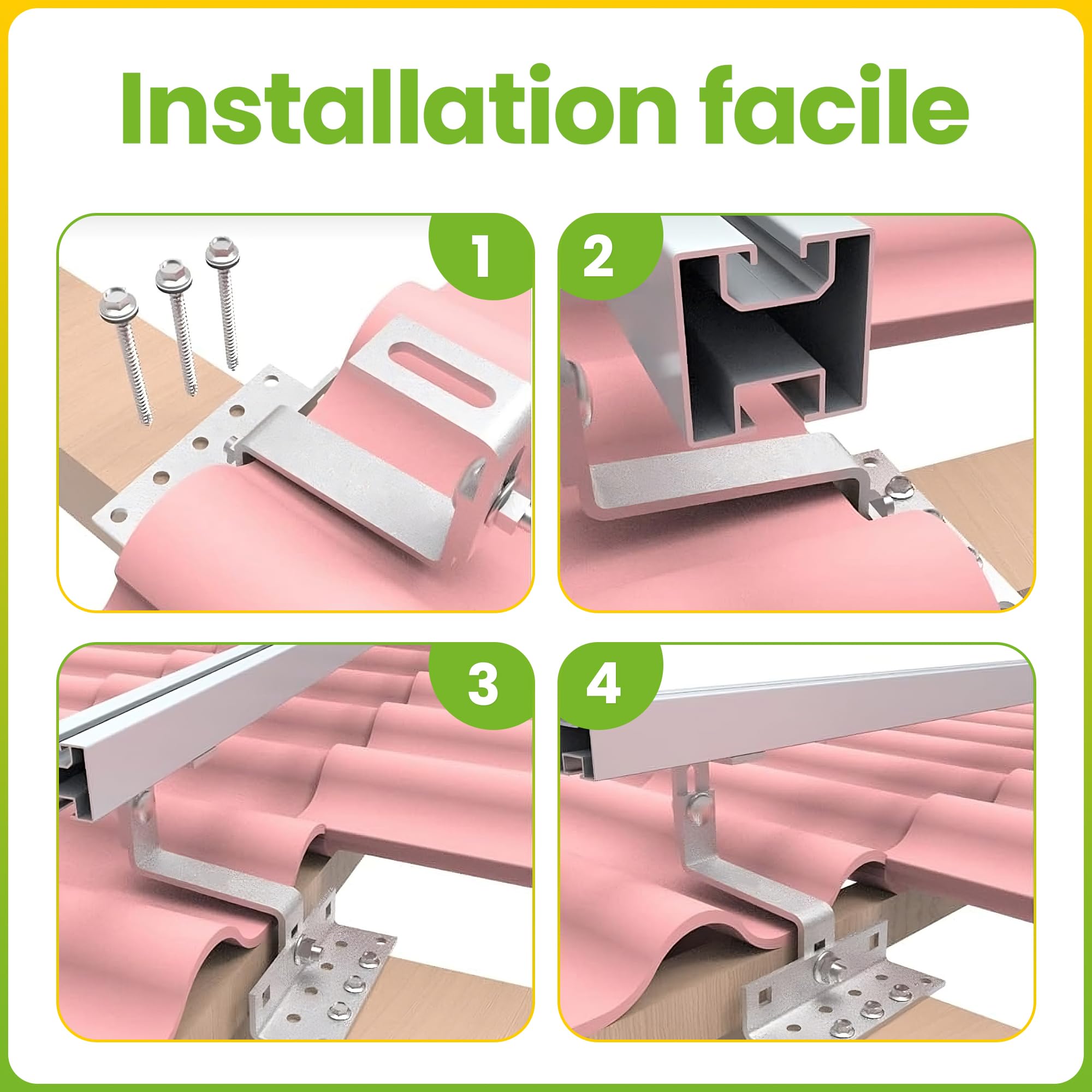 Offgridtec© Lot de 4 crochets de toit en acier inoxydable réglables sur 3 positions