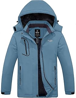 wantdo Women's Mountain Waterproof Ski Jacket Windproof Rain Jacket Winter Warm Hooded Coat
