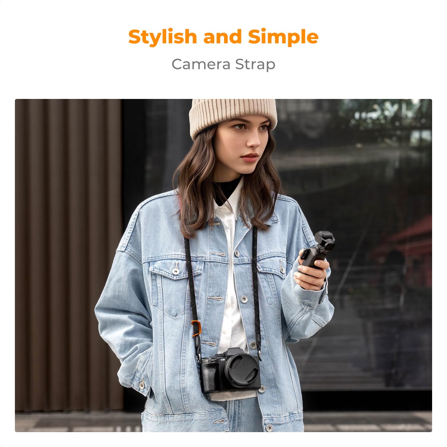K&F CONCEPT sangle appareil photo, Courroie de cou pour appareil photo en nylon, cordon d'épaule résistant à l'usure, 100 cm