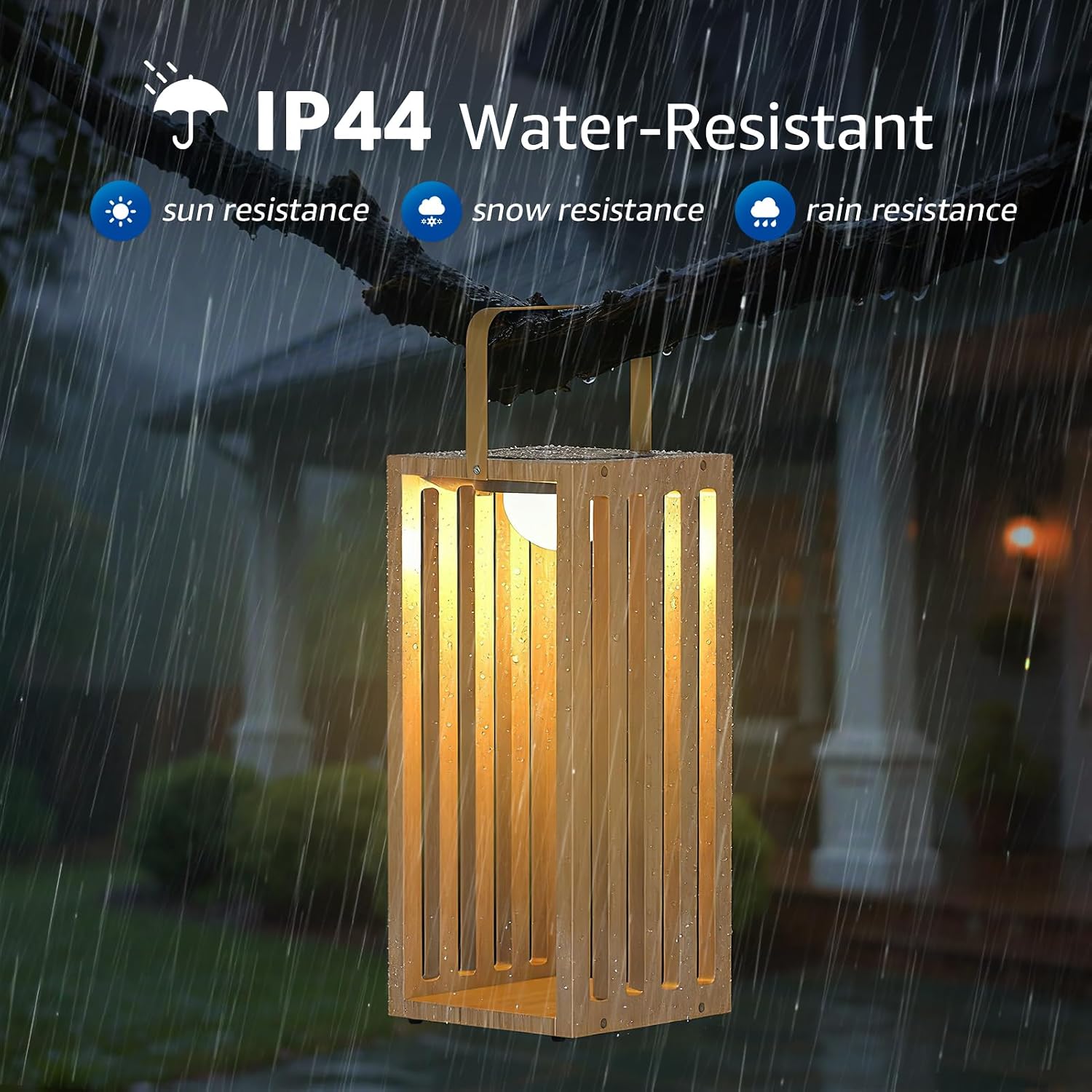 Solar Lantern Outdoor Waterproof IP44 Outside Lights LED for Patio Garden Decor Porch Yard Table Top Decorative