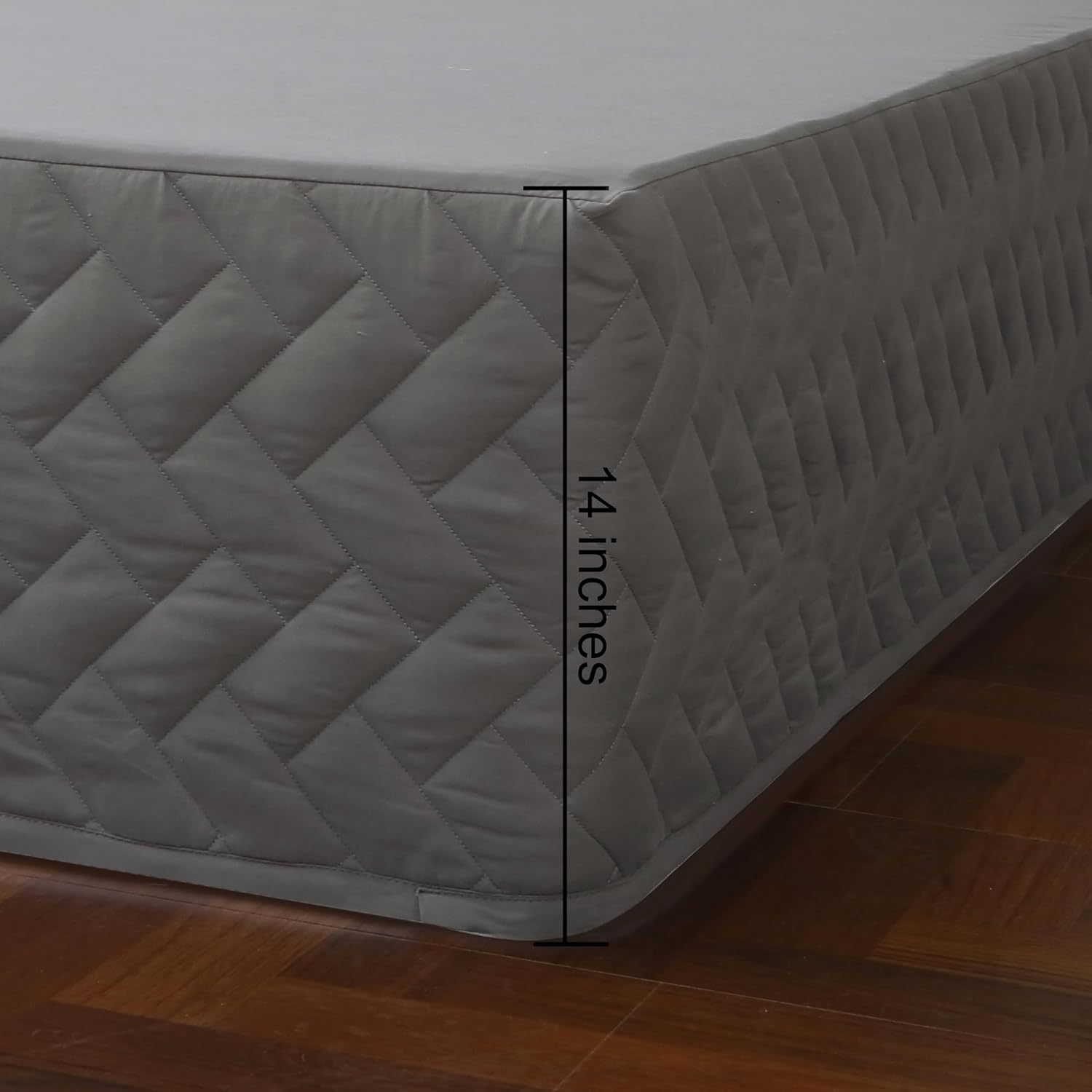 King Bed Skirt-Box Spring Cover with 14 Inch Tailored Drop,Wrinkle and Fade Resistant Hotel Wrap Around Bed Skirts,Bed Frame Cover (Checkered Gray, King)