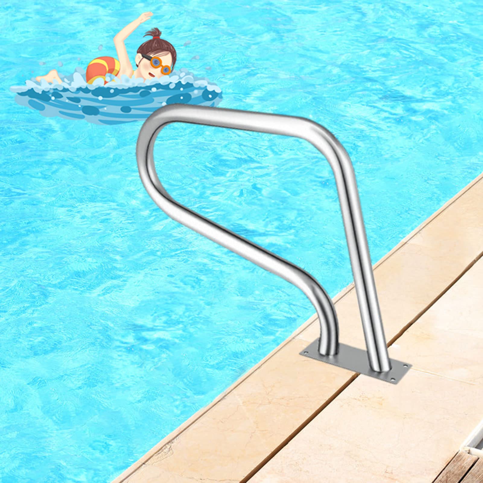 Rampe de piscine creusée pour sécuriser l'accès au bassin et au spa