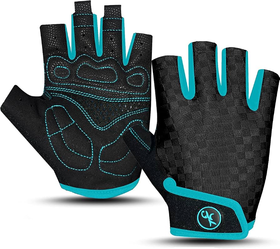 HUANLANG Fahrradhandschuhe für Herren und Damen, Halbfinger, Mountainbiking-Handschuhe, Gel-gepolstert, rutschfest, atmungsaktiv, fingerlos, Fahrrad, Workout-Handschuhe Fashion