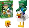 LEGO Minecraft Jinete de Pollo 21582 | Juguetes de Construcción para Niños y Niñas, Mayores de 9 Años, Exhibición para Dormitorio, 344 Piezas, Regalo para Cumpleaños 1