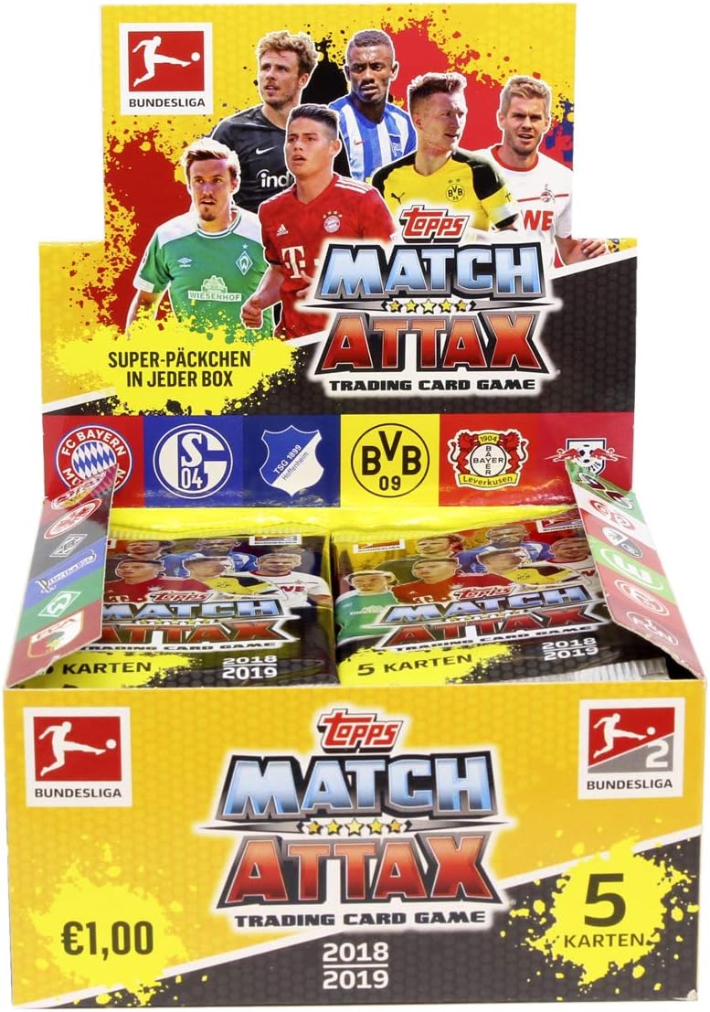 Bundesliga Match Attax Topps - - 50 x 5 Booster = 250 Trading Cards - Season 2018-2019