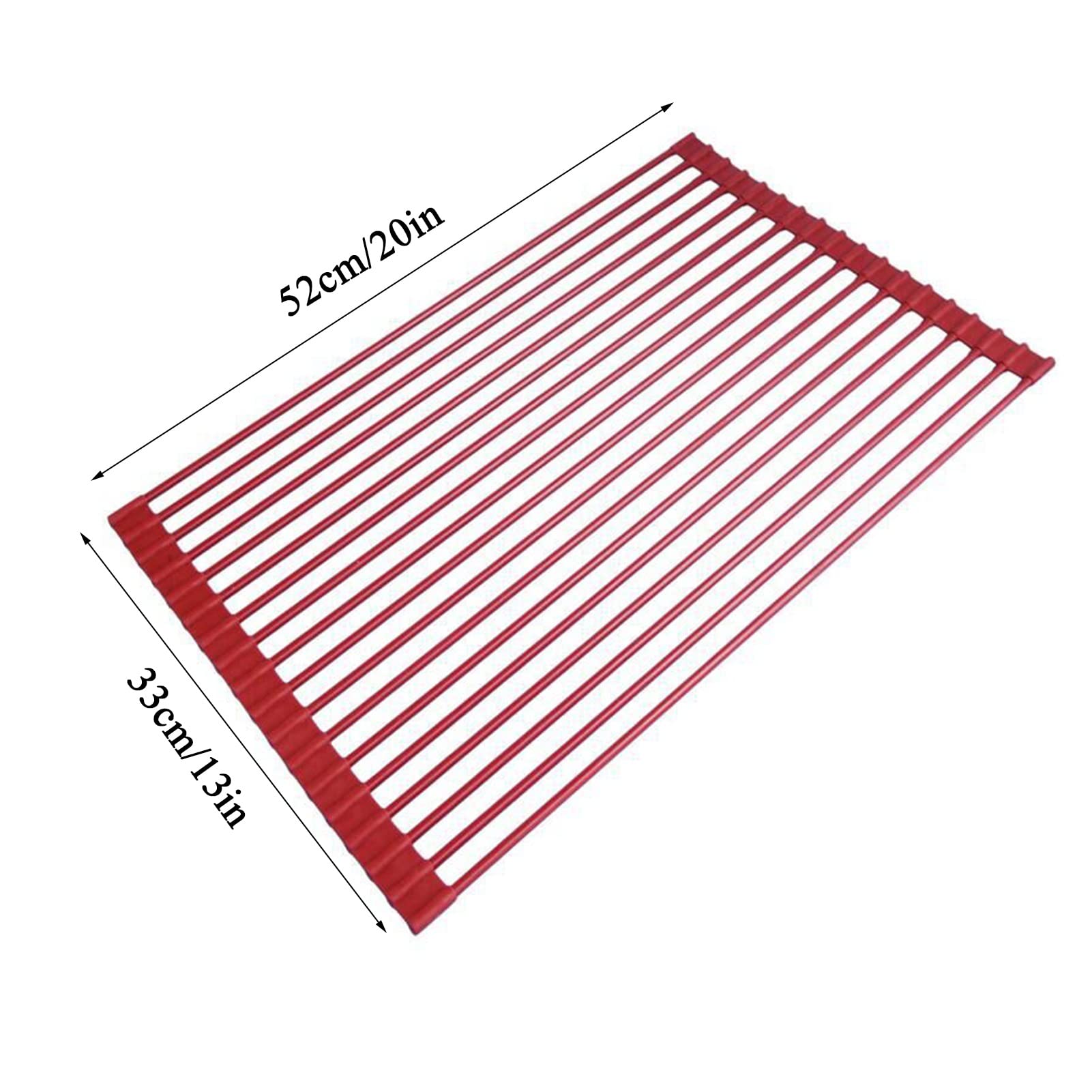 rejilla escurridora, El silicón y el acero inoxidable enrollan estante de sequía del plato for las verduras frutas los platos 52x33cm