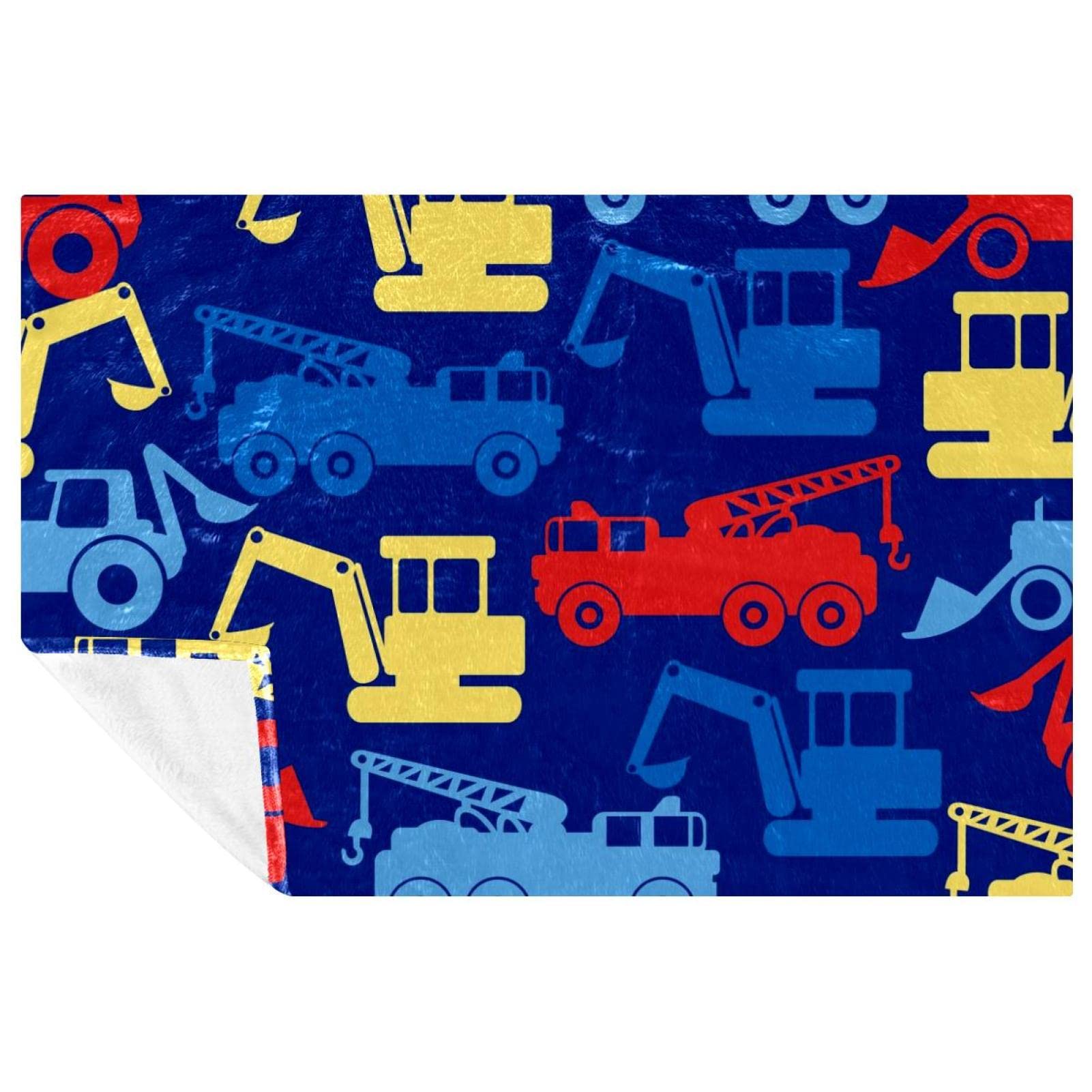 Couverture douce lit enfant en tissu chaud et isolant motif camions