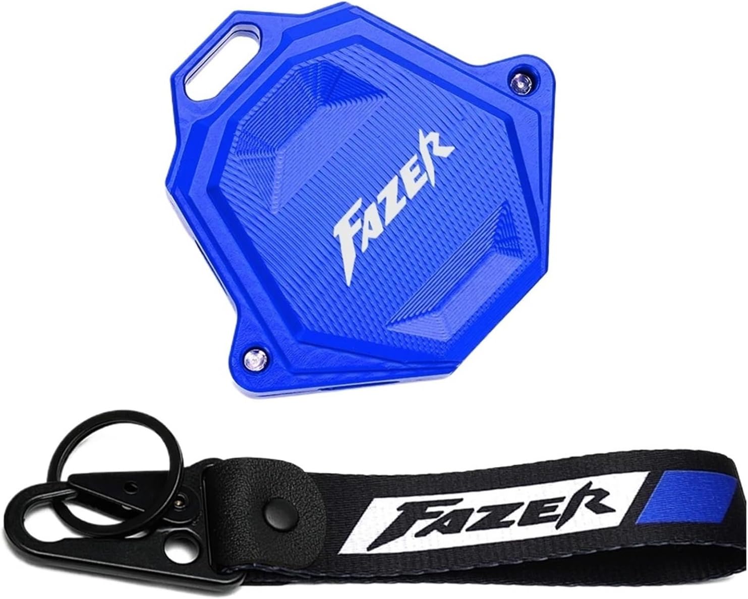 Compatible with FAZER Yamaha FZ1 FZ6 FZ8 FZ 1 FZ 6 FZ 8 ZF6N FZ6R All Year Motorcycle Accessories CNC Key Cover Case Shell Keyring Keychain(Combo Blue)