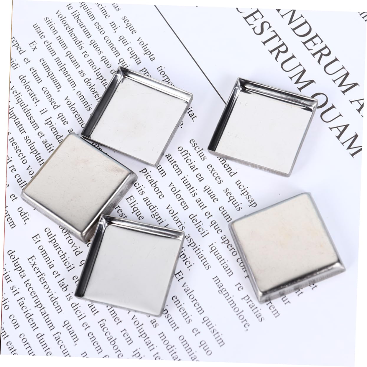 FRCOLOR Diy Eyeshadow Palette Makeup Pans 60pcs Square Metal Eyeshadow Pans Empty Pans for Pressed Makeup