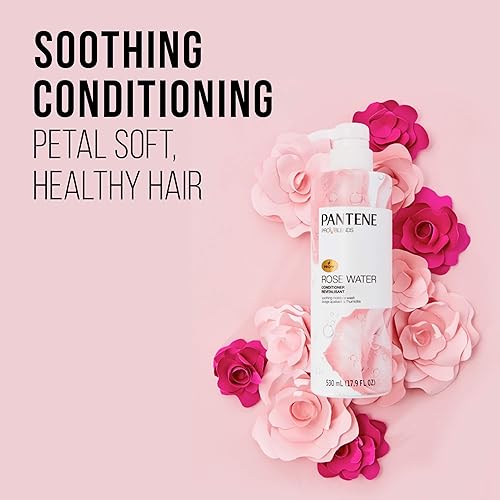 Miniatura 5 de Pantene Kit de acondicionador sin champú ni sulfatos sin parabenos ni tintes mezclas Pro-V agua de rosas relajante 179 onzas líquidas paquete