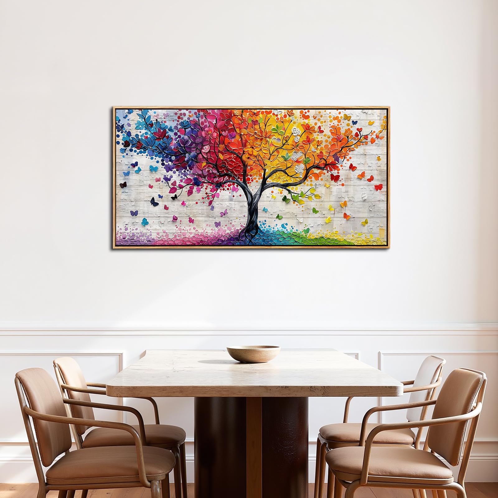 SERIMINO Tableau Decoration Murale Arbre de Vie Grand Cadre 50x100 cm